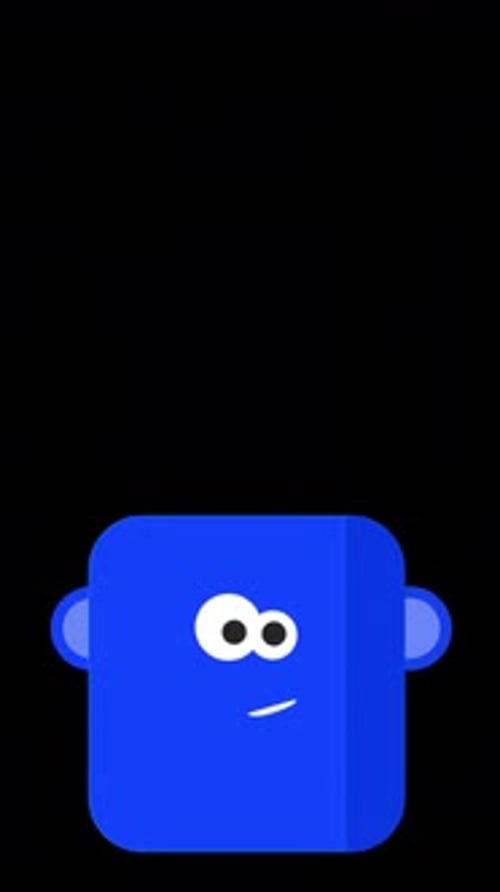 Flat 3D Rotating Character Head Jumping Vertical On Alpha Channel