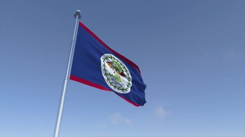 Kinomastischer 4K-Bewegungshintergrund mit wehender Flagge von Belize
