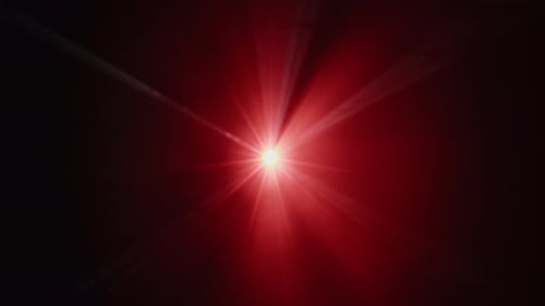 Red And Blue Projector Lights Converging In The Darkness