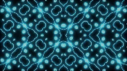 Las hipnóticas luces digitales azules brillan en patrones abstractos dinámicos