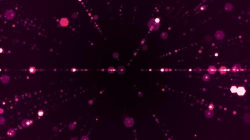 Shimmering glitter pink particles bursting outward from center