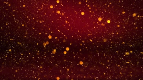Golden Christmas Particles and Snowflake Bokeh Background Loop