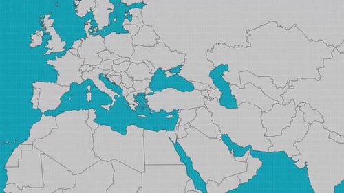Animated World Map Zoom and Highlight Turkey