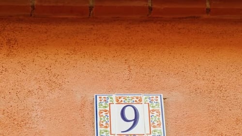 Number 9 (nine) Affixed to a Building