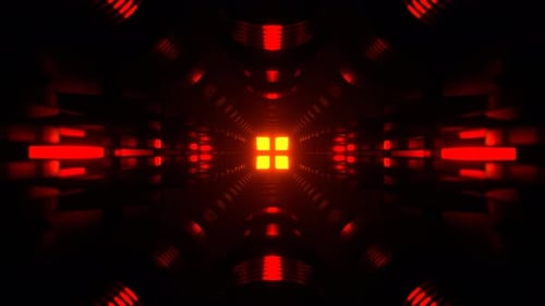 Red Fantastic Tunnel To The Unknown Background Vj Loop In 4K