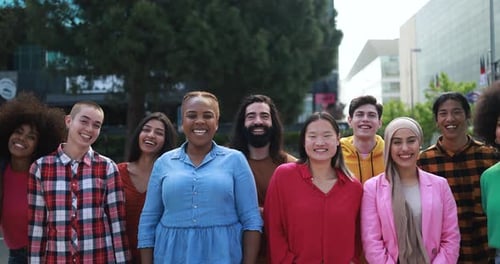Group of Young Multiracial People Having Fun Together Africa
