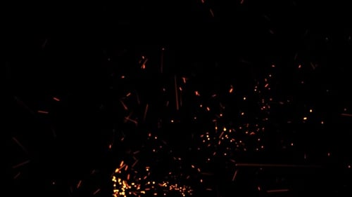 Rising Golden Fire Sparks Overlay Effect