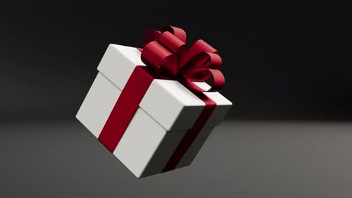 Gift Box with Red Bow Ribbon Discounts and Promotions Able to Loop Endless
