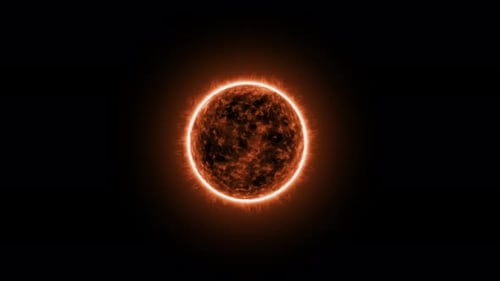 Animated Fiery Sun Star Glowing in Deep Space