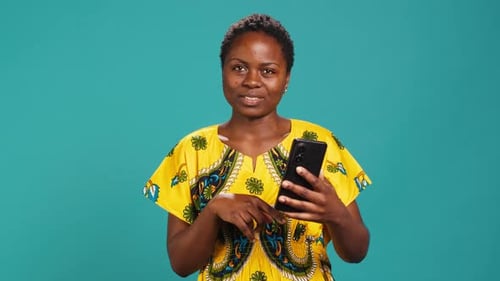 Young Woman Video Calling Using Smartphone