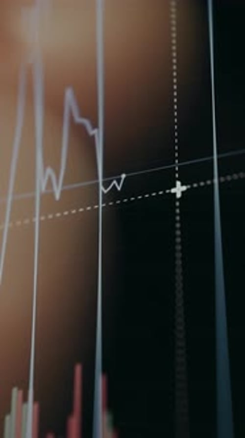 Digital Graph with Crosshairs Indicating a Specific Data Point