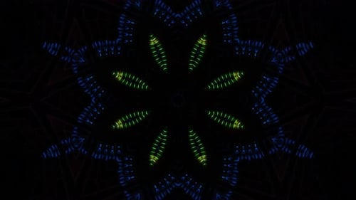 Abstract Dynamic Glowing Kaleidoscope Pattern Background