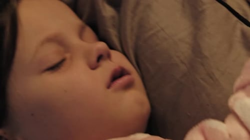 Sleeping Kid Child Rest Peaceful Girl in Bed Night