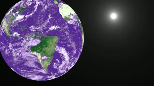 Rotating Stylized Earth Planet Animation in Dark Space