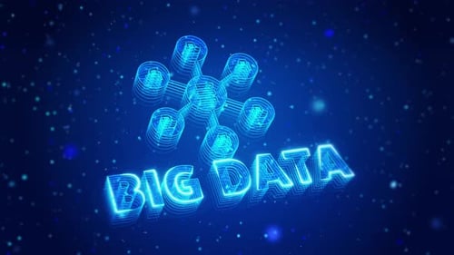 Big Data, tecnología digital, pantalla virtual, holograma, HUD, concepto de alta tecnología