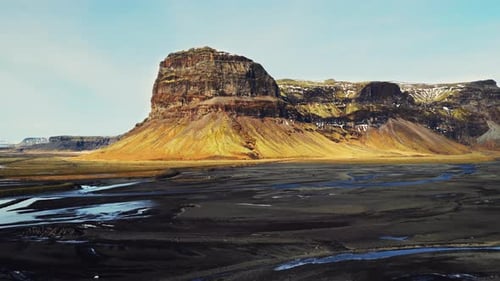 Aerial View of Massive Mountain Range