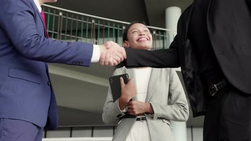 Business People Shake Hands After Agreement
