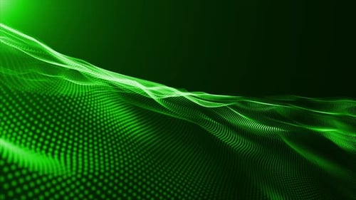 Green Particles Wave Background Loop V3