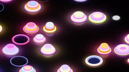 Glowing Abstract Neon Geometric Shapes Loop