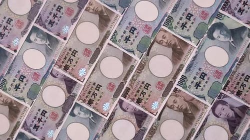 Japan, Japanese yen paper banknotes, money for business. Japanese yen