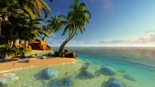 Tropical island and sandbar