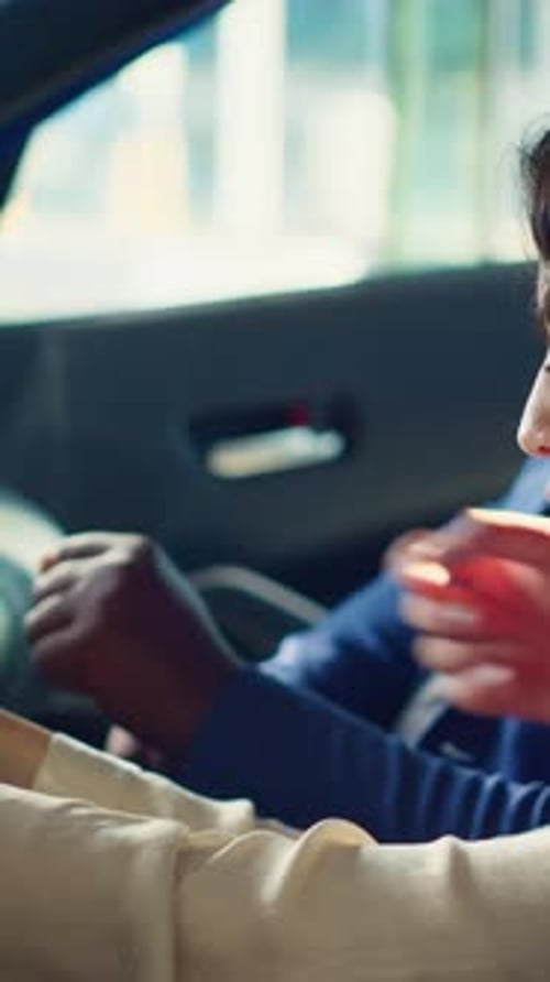 Business Meeting in Automobile