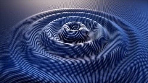 Ondulations numériques bleues avec cubes abstraits