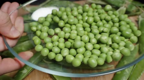 Close up Bowl of Green Peas