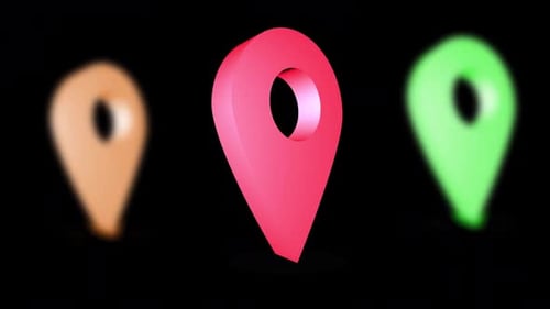 Flat 3 D Location Pin On Alpha Channel