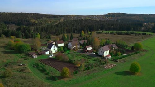Village View Scene Picturesque Hamlet Showing Traditional Lifestyles And Natural Surroundings Clip