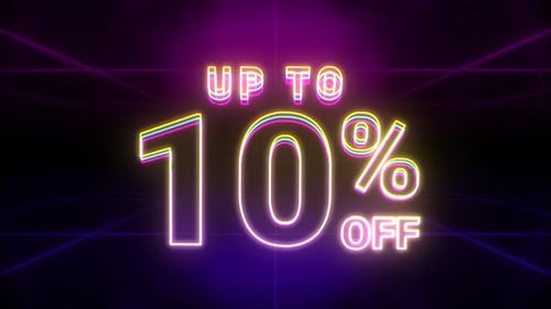 Neon Glow Discount Offer Text Reveal