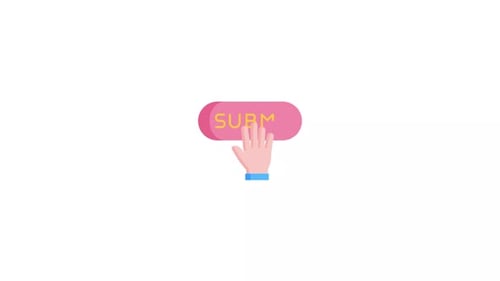 Flat Design Hand Clicking Submit Button Animation