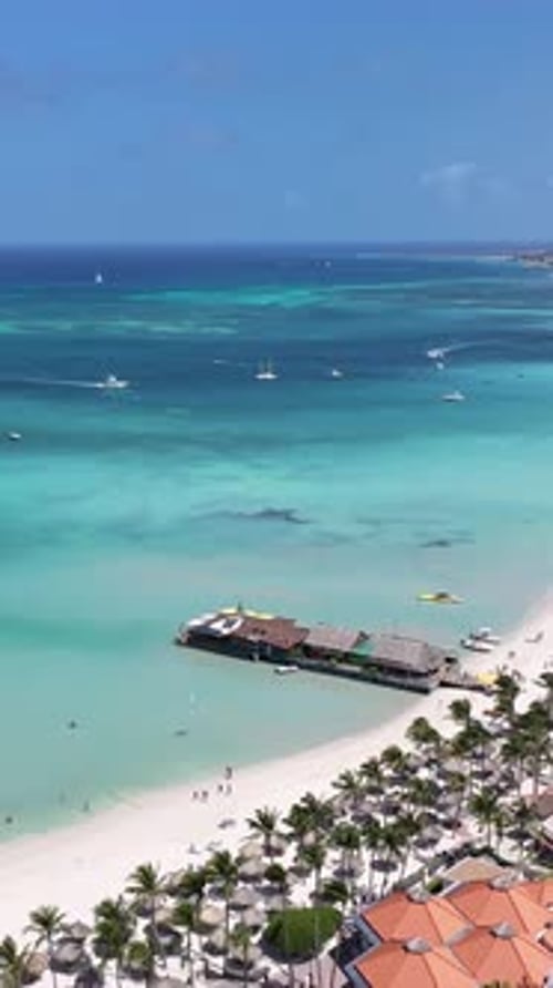 Palm Beach At Noord In Oranjestad Aruba.