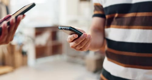 People Wireless Transfer with Phone and Package