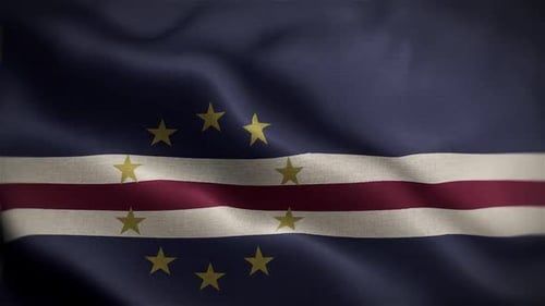 Realistic Waving Cape Verde National Flag Animation