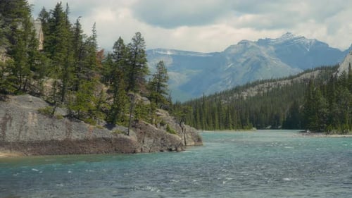 Bow River flowing through the Banff National Park, Canada