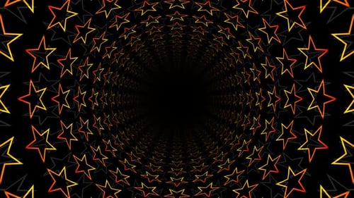 Background with a Tunnel of Stars, Reflection, Unique Design, Exclusive, 3D Render