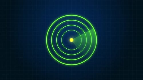 Digital Radar Screen Interface Scanning Animation
