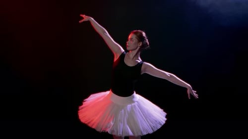 Hobby and Passion Female Ballet Dancer Dancing Alone in Darkness Portrait Beautiful and Romantic