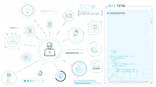 Infographics About IT Professional and Programming Animated on Alpha Channel