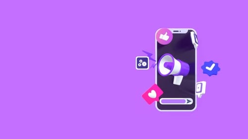 3D Smartphone Social Media Marketing Icons Animation