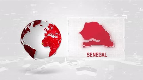 Rotating Digital Globe Highlight with Country Map Reveal