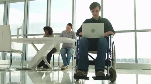 People Working Together at Bright Modern Office Space