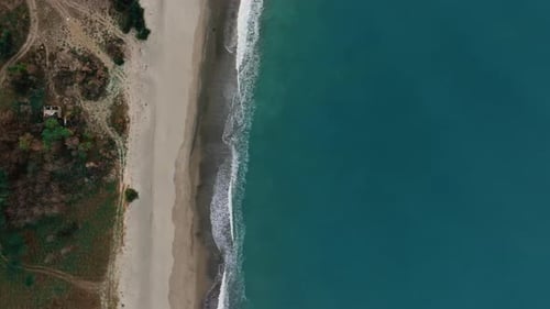 Flying Above a Coastline in Italy