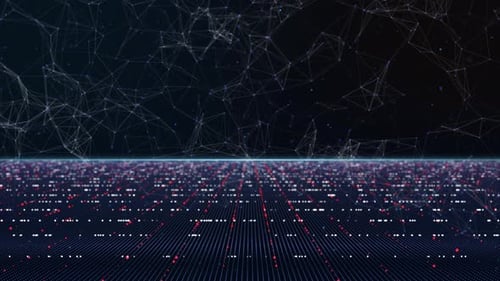 Digitaler Big-Data-Stream Futuristische Infografik Digitale Technologie in Smart Cloud Server Ai