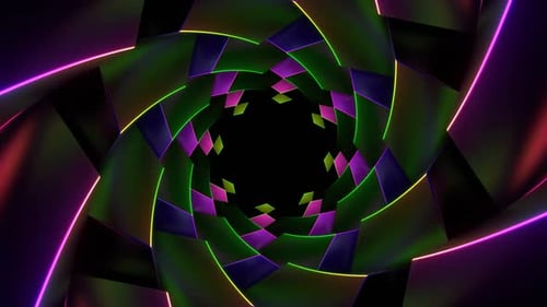 Multicolor Star Shape Spiral Background Vj Loop In HD