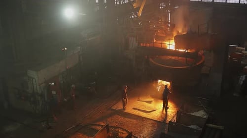 An Industrial Foundry Dedicated to the Production of Molten Metal for Various Applications Stock