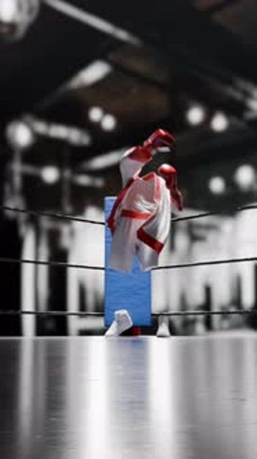 Invisible Boxer Training Animation in Boxing Ring