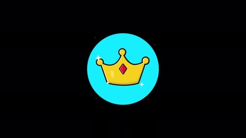 Golden Royal Crown Animation Video - Transparent