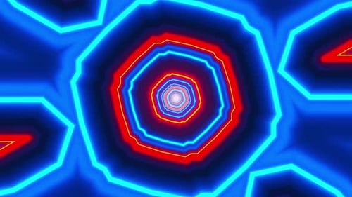 Abstract tunnel, beautiful shimmering kaleidoscope pattern. Endless video animation. VJ loop